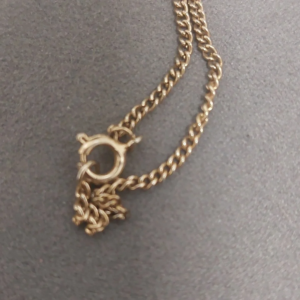 Vintage Gold Toned Teddy Bear Heart Rainbow Belly Pendant  Necklace on Chain